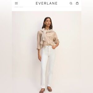 NWT -Everlane Way-High Slim Jean- size 26 Bright White